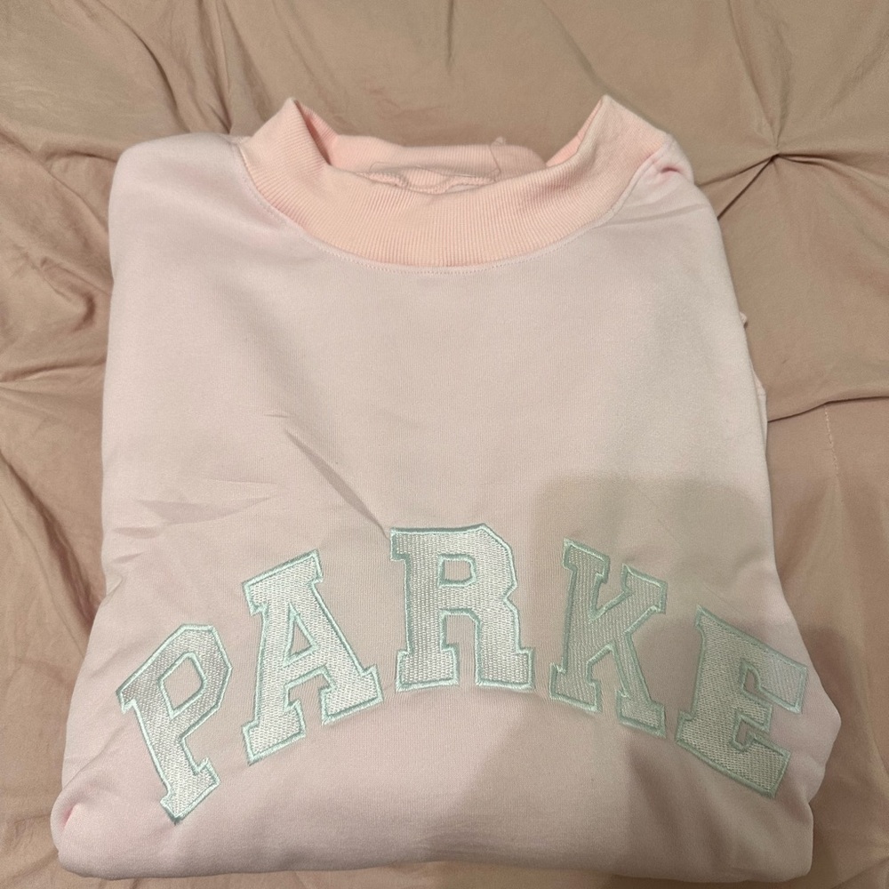 Pink Sweatshirt with Embroidered Letters